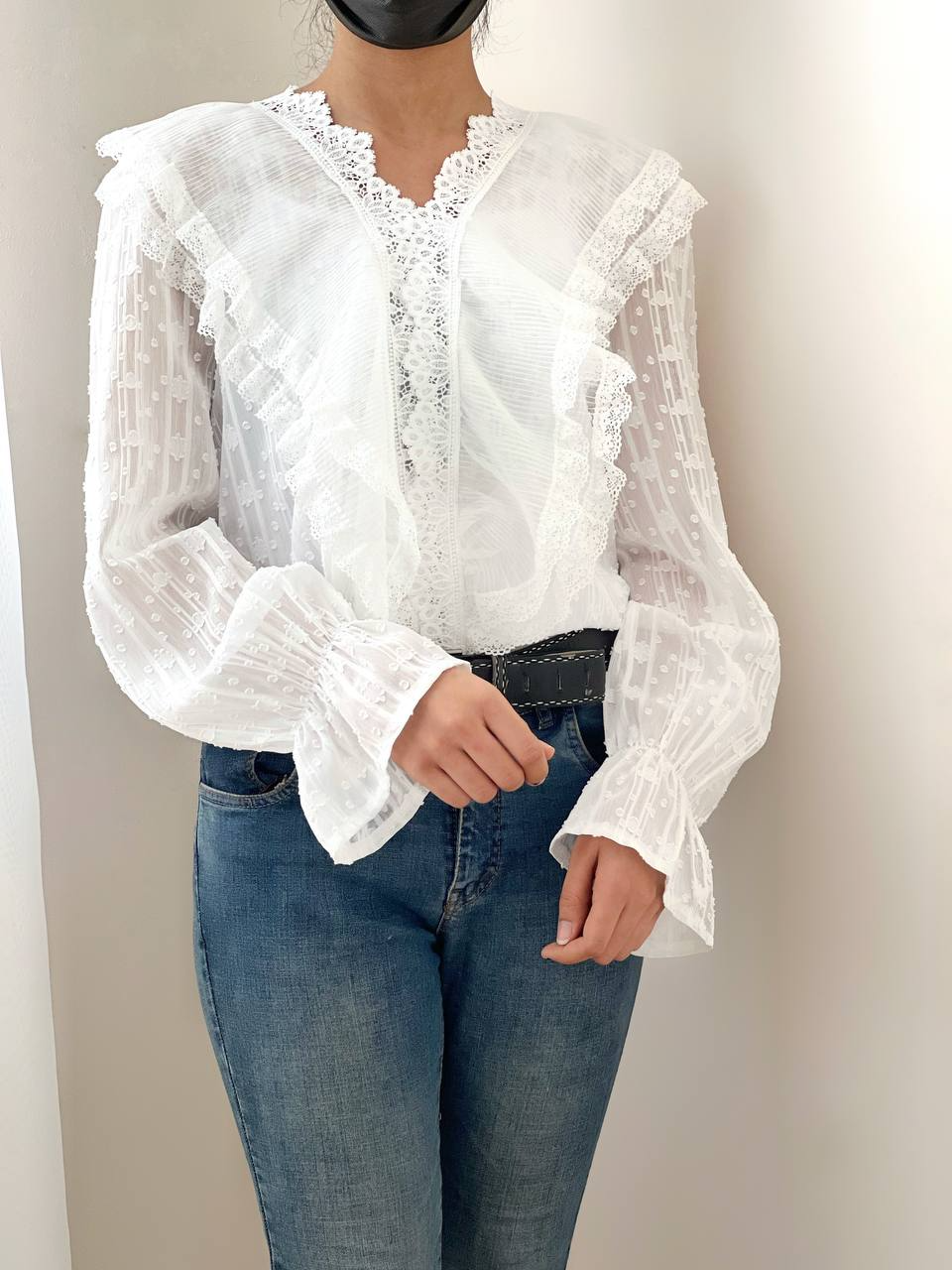 شومیز مجلسی یقه چین دار کد 2174