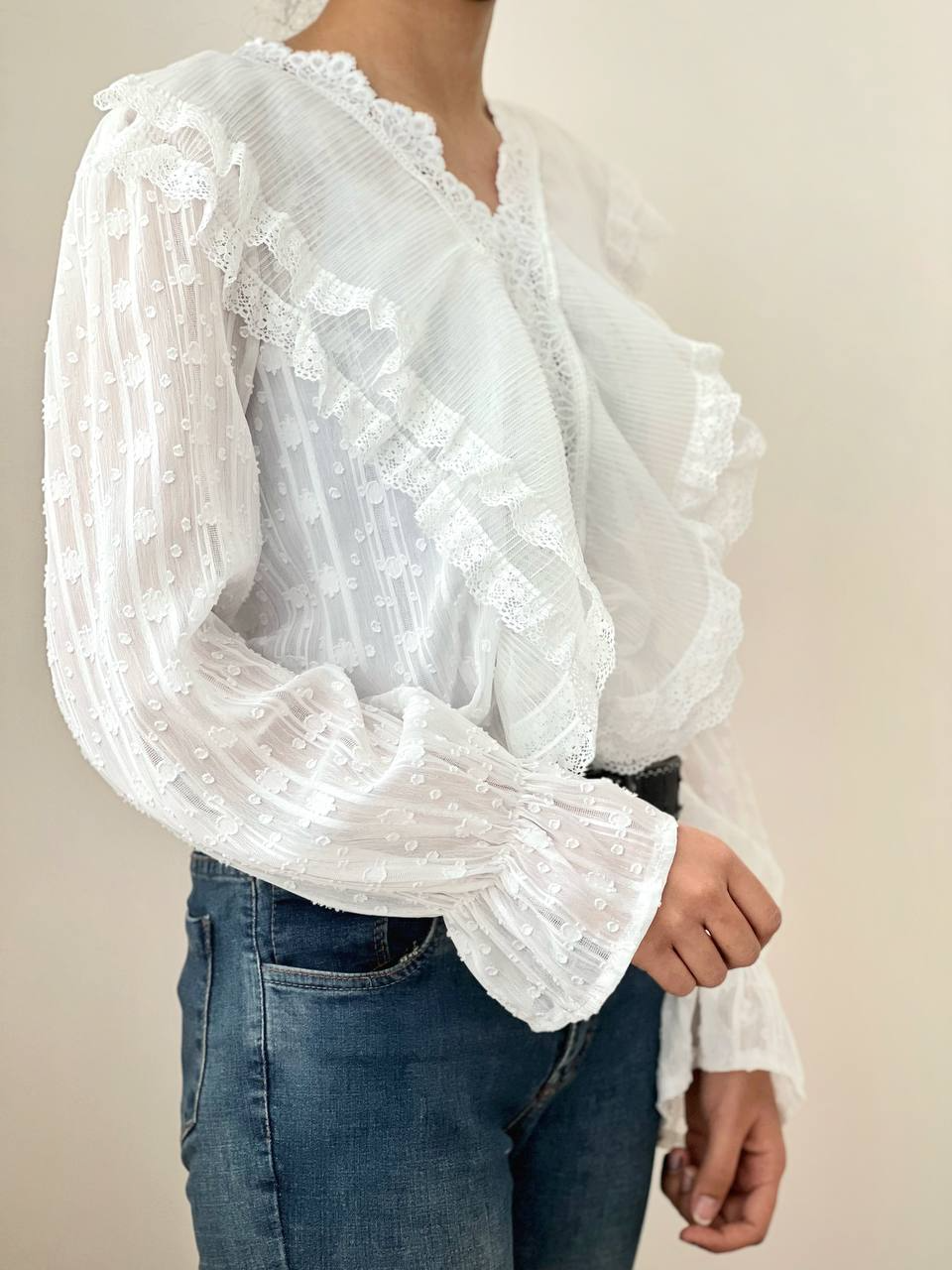 شومیز مجلسی یقه چین دار کد 2174