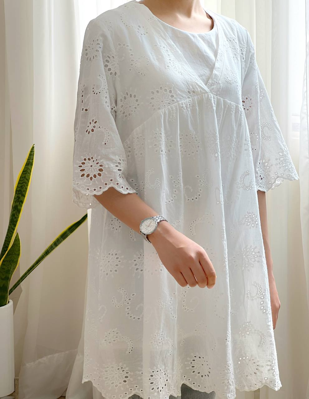 پیراهن خامه دوزی آستردار کد 2180