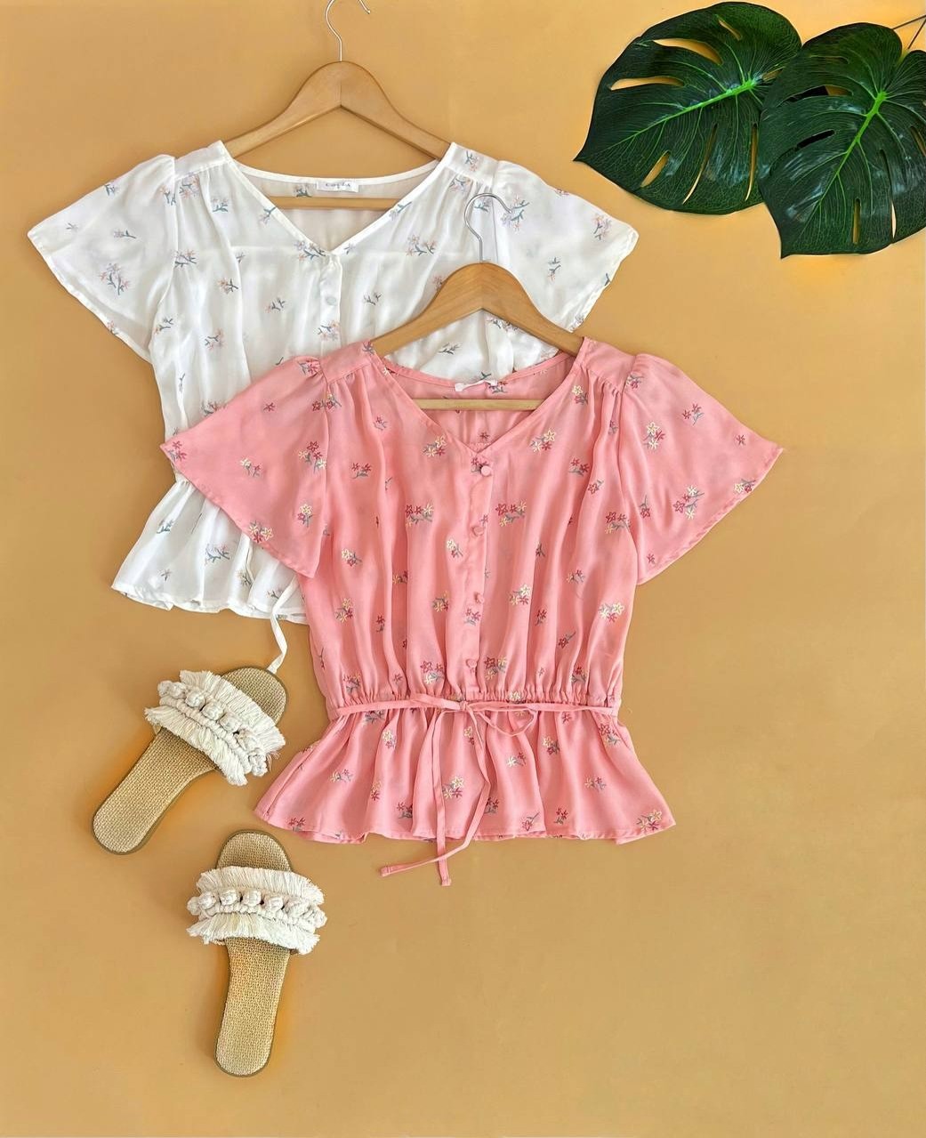 شومیز تمام گلدوزی کمر کش کد 2191