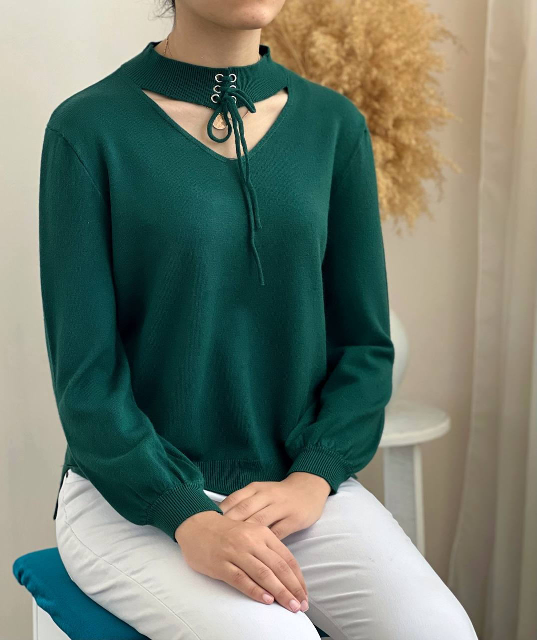 پلیور بافت یقه بنددار کد 2196