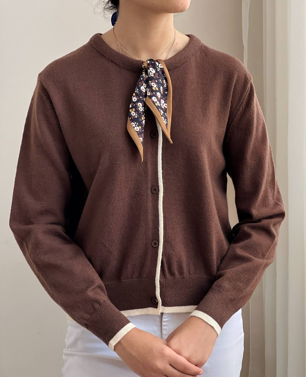 ژاکت بافت جلو دکمه کرواتی کد 2199