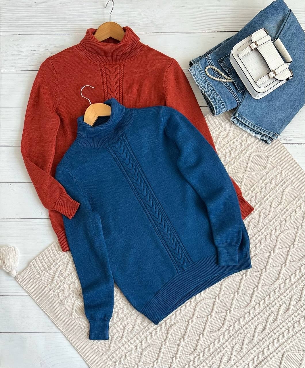 پلیور بافت یقه اسکی کد 2202