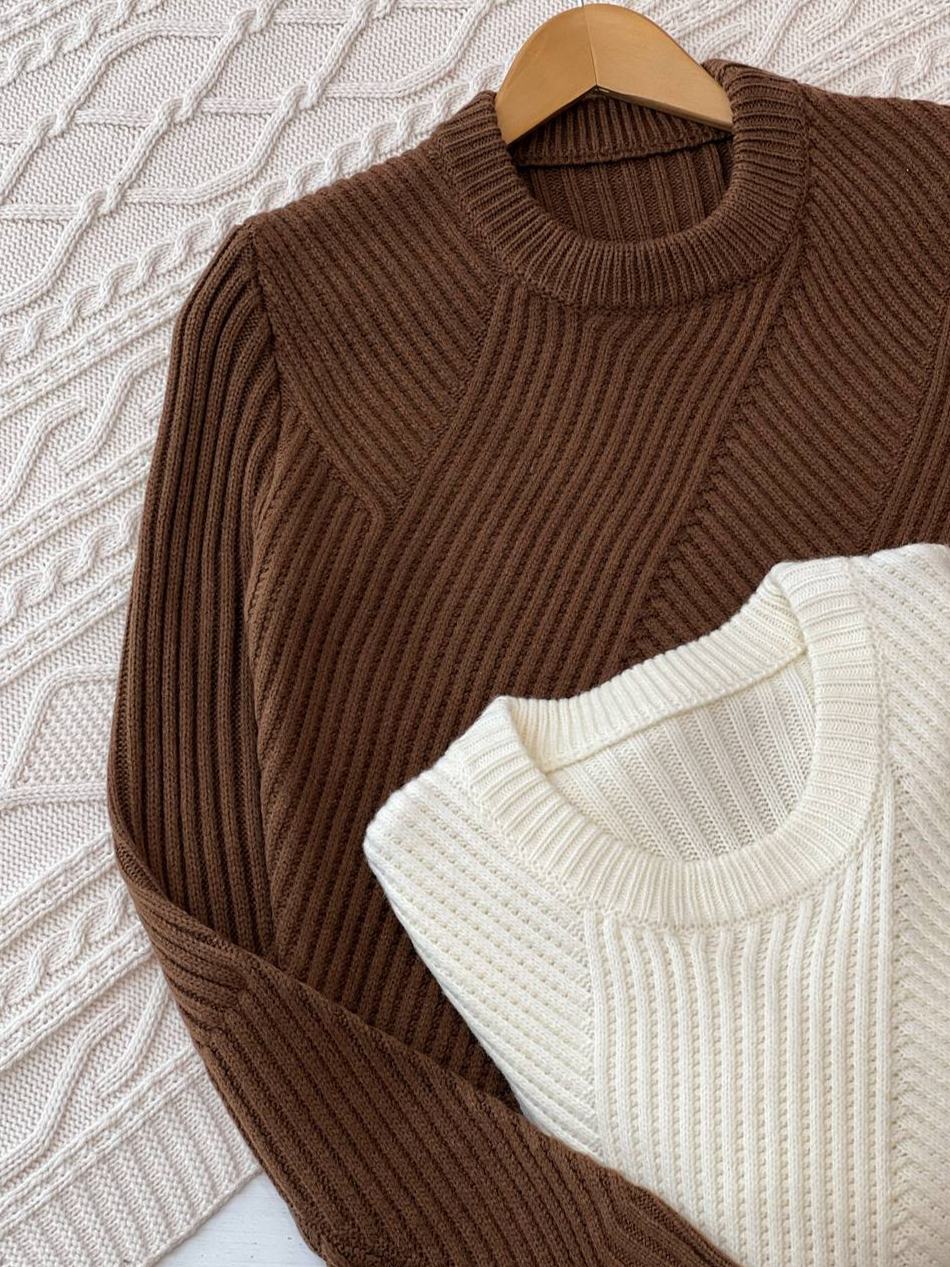 پلیور بافت یقه گرد سه رنگ کد 2203