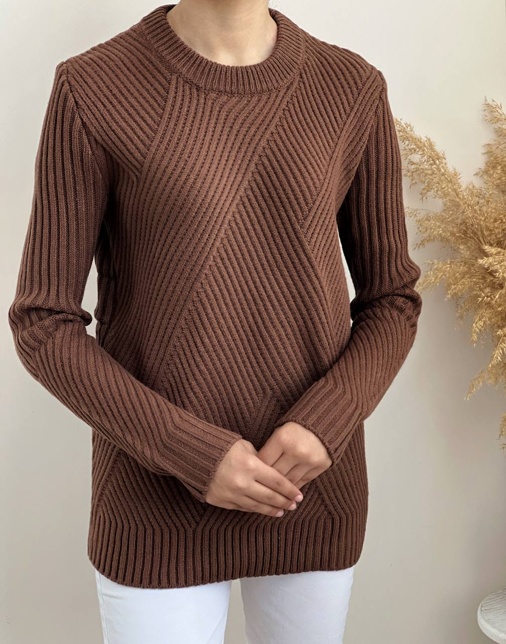 پلیور بافت یقه گرد سه رنگ کد 2203