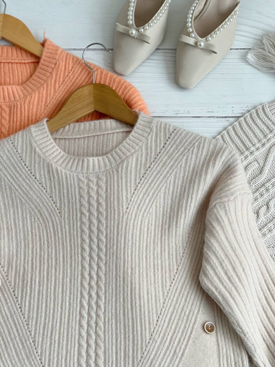 پلیور بافت زنجیری 6 دکمه کد 2204