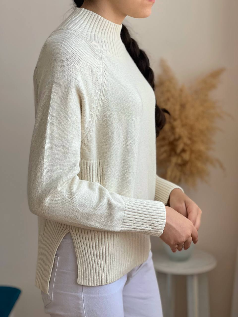 پلیور بافت یقه سه سانت بغل چاک کد 2214