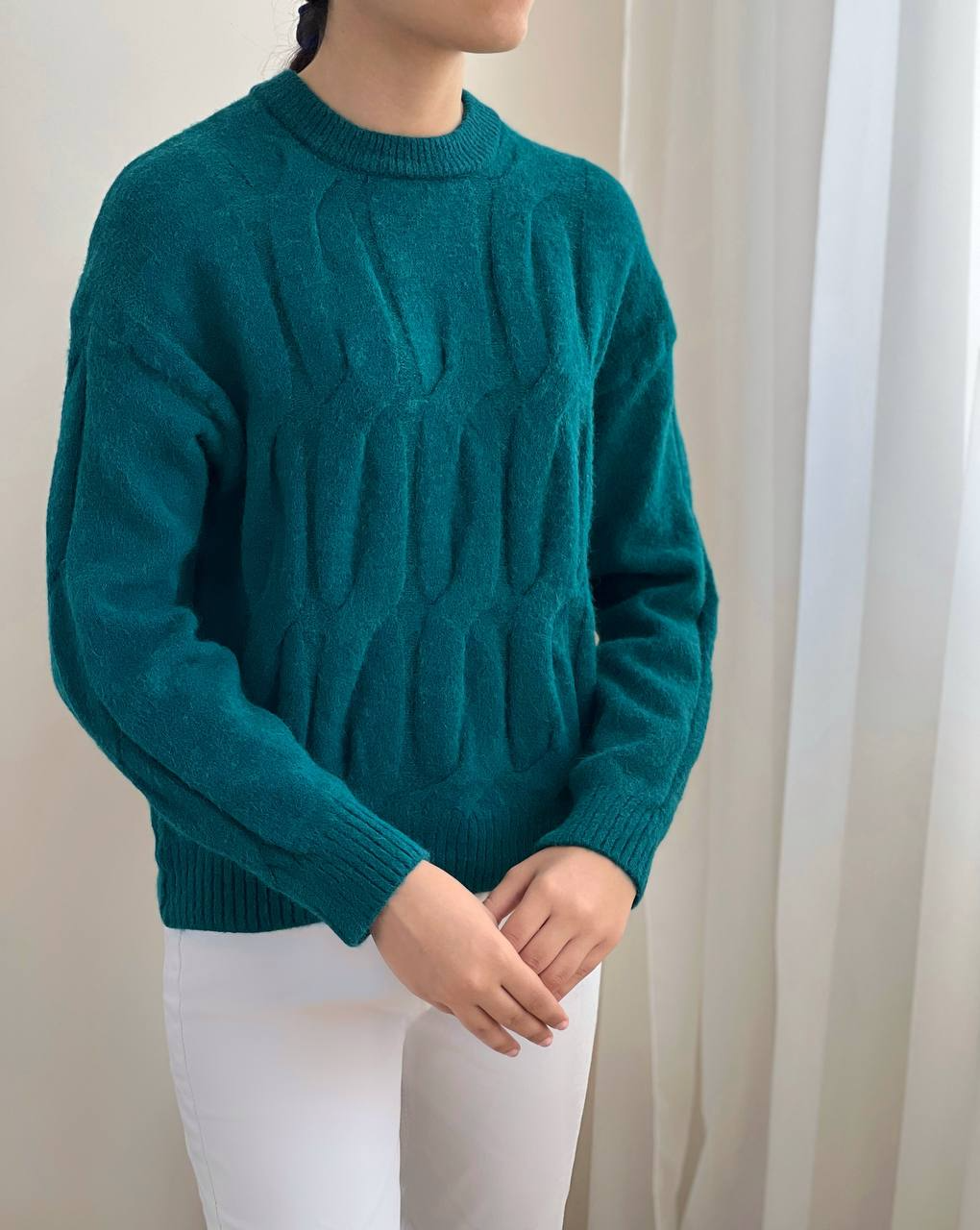 پلیور بافت یقه گرد کد 2215