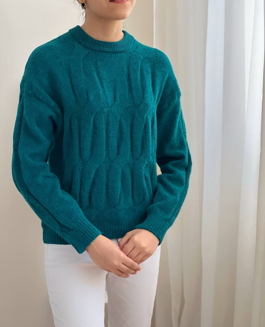 پلیور بافت یقه گرد کد 2215