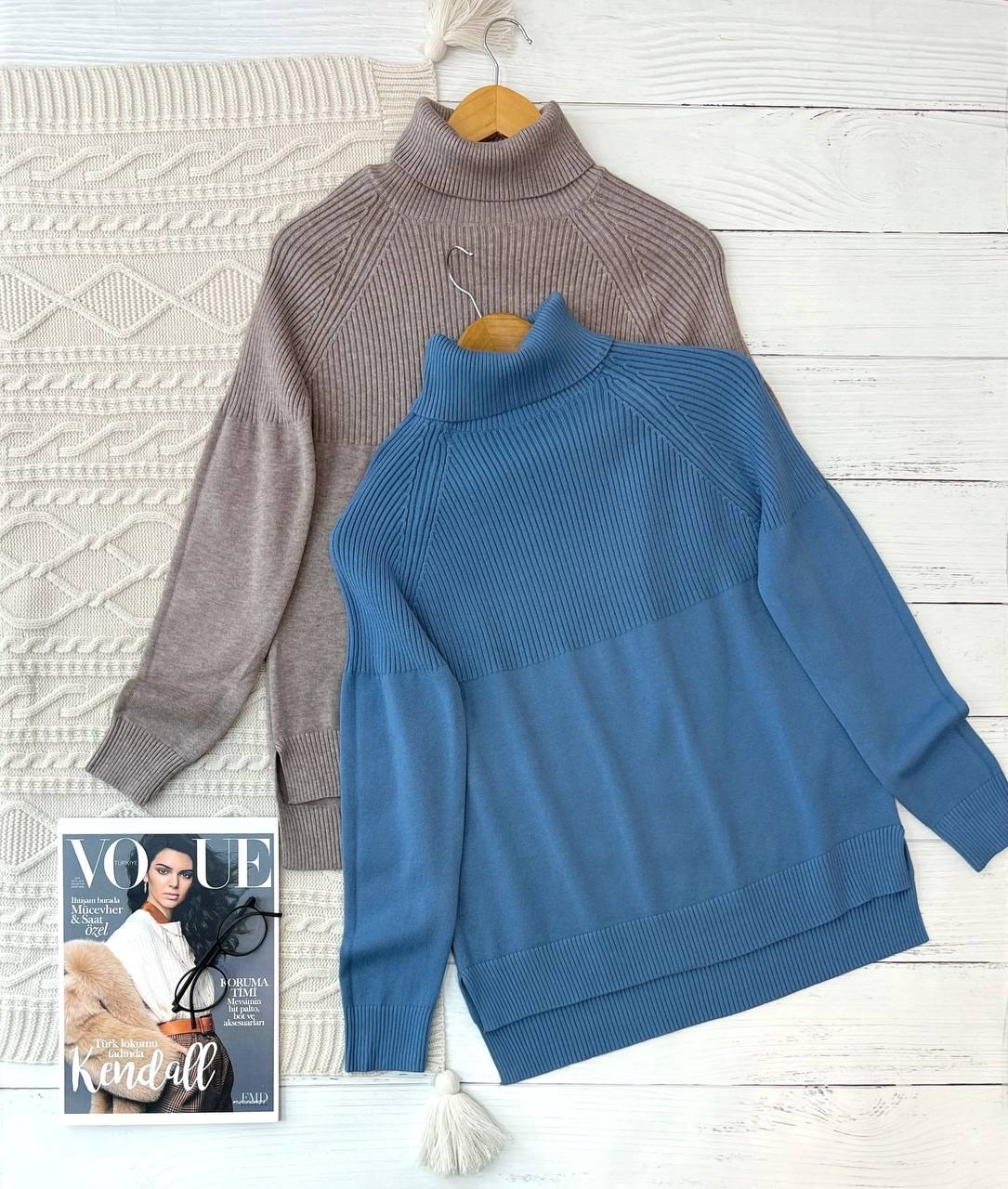 پلیور بافت یقه اسکی بغل چاک کد 2219