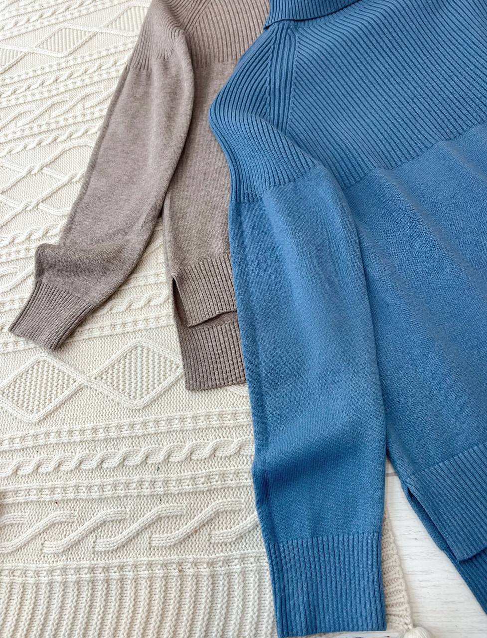 پلیور بافت یقه اسکی بغل چاک کد 2219