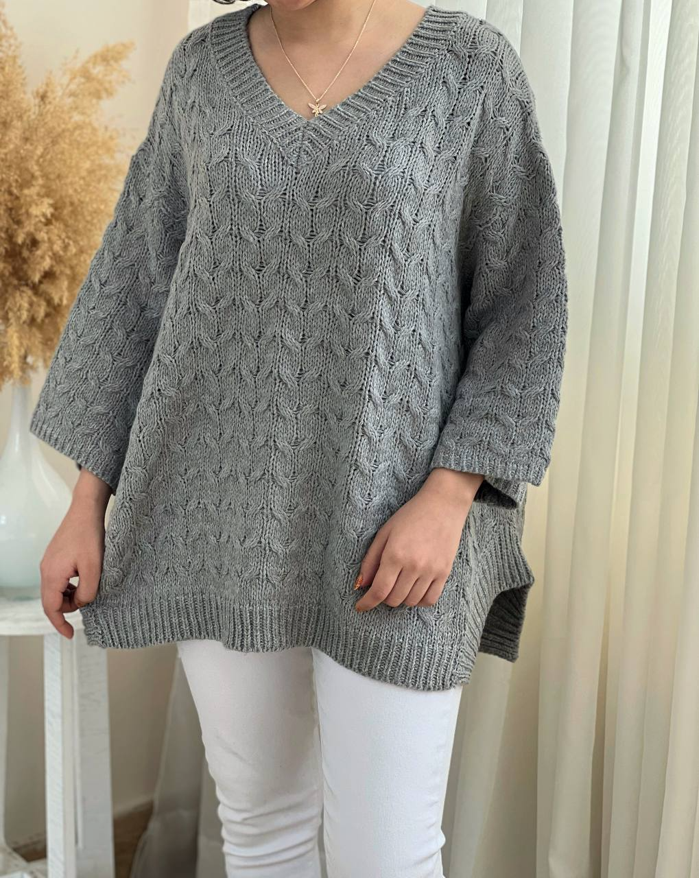 پلیور بافت زنجیری یقه هفت کد 2220