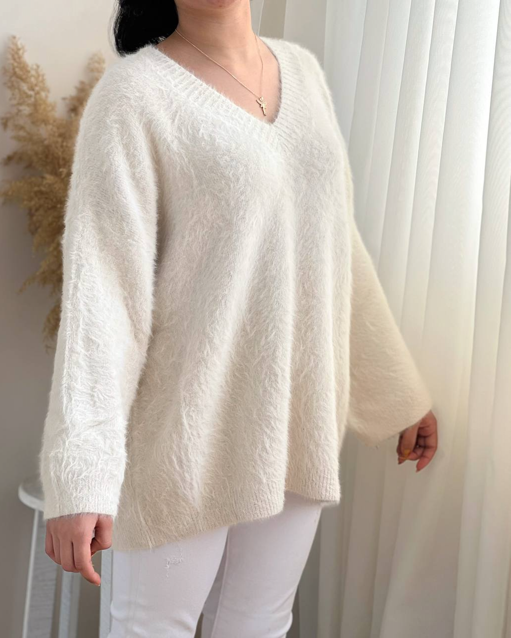 پلیور بافت موهر دار یقه هفت کد 2221