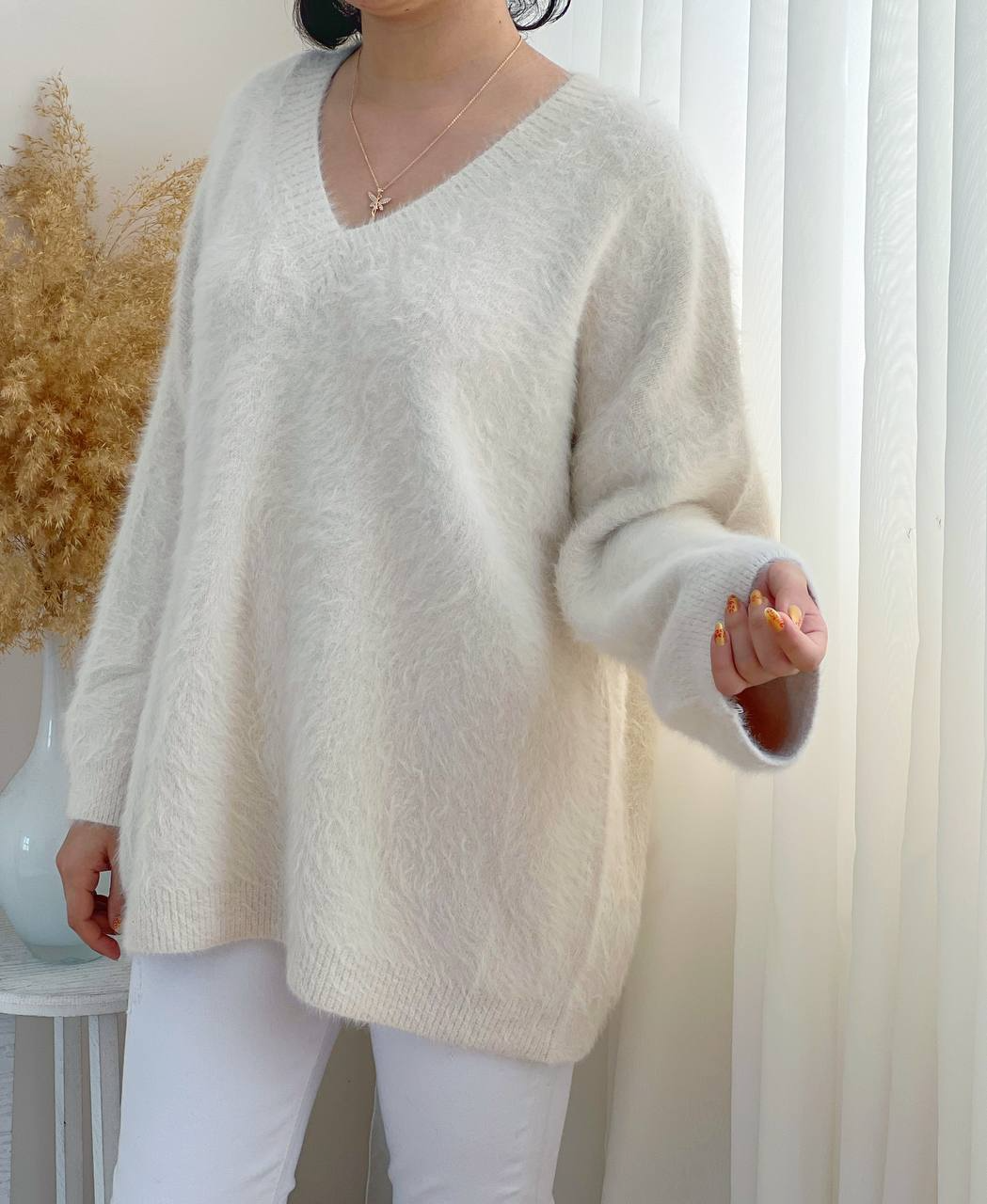 پلیور بافت موهر دار یقه هفت کد 2221