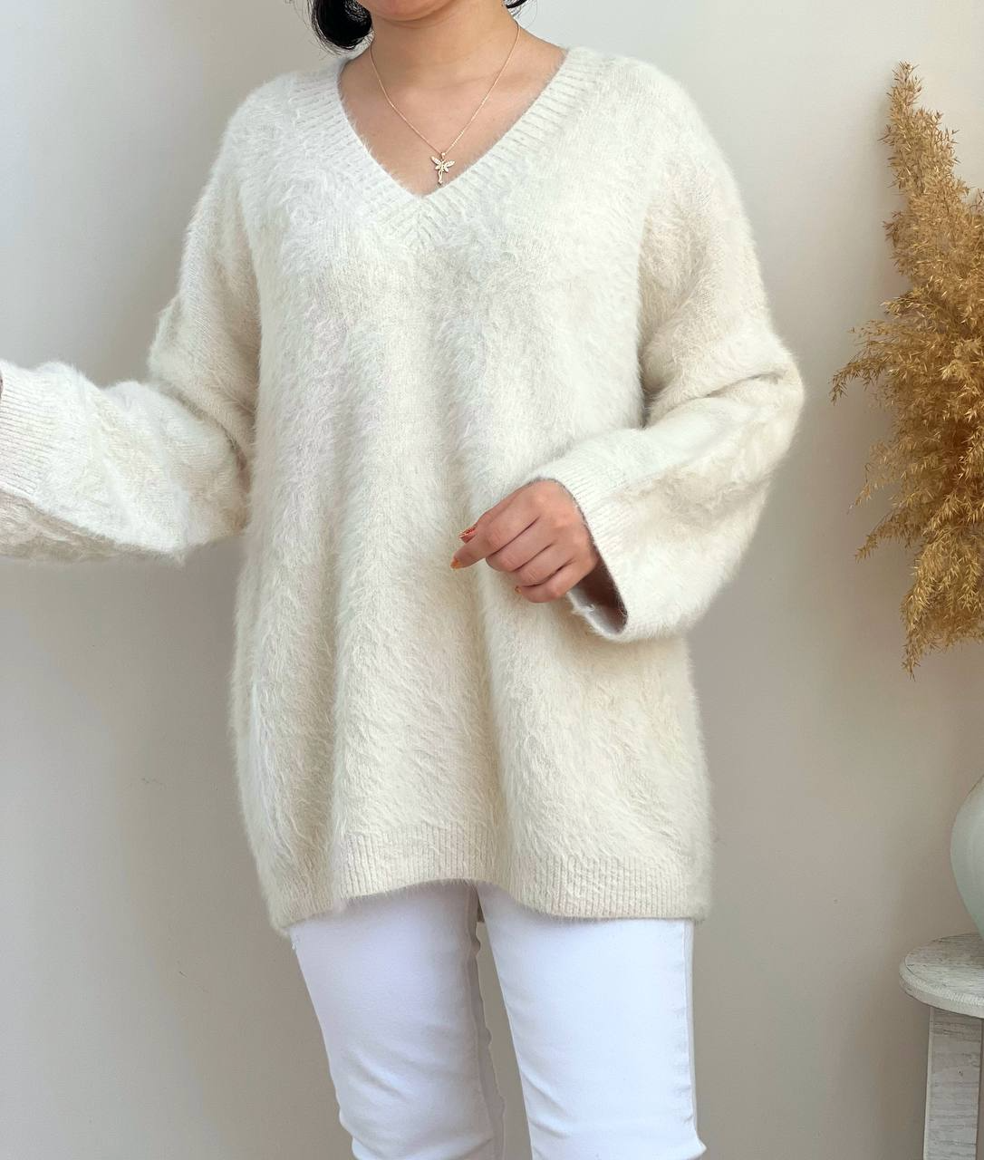 پلیور بافت موهر دار یقه هفت کد 2221