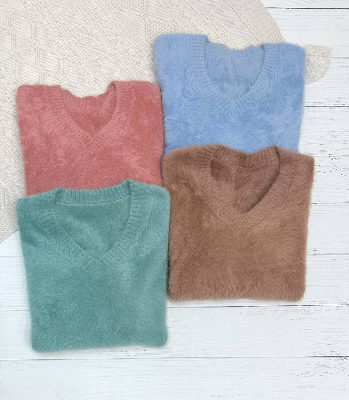 پلیور بافت موهر دار یقه هفت کد 2221