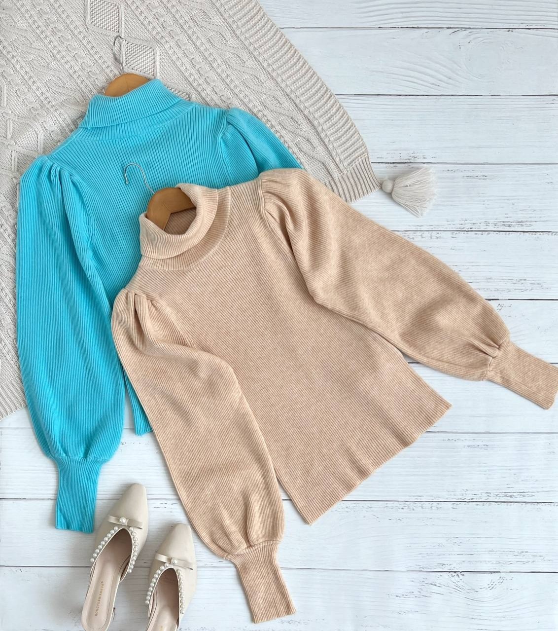 پلیور بافت یقه اسکی آستین مچی کد 2226