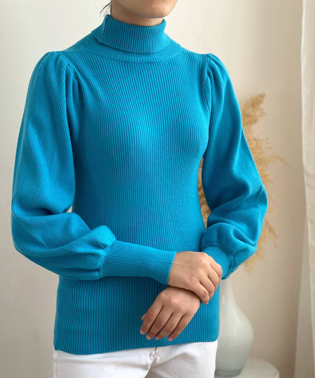 پلیور بافت یقه اسکی آستین مچی کد 2226