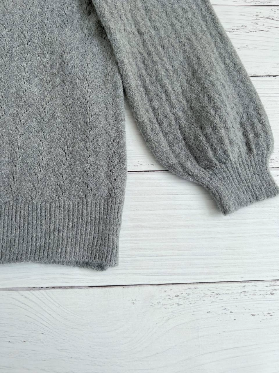 پلیور بافت آستین پف زنجیری کد 2227