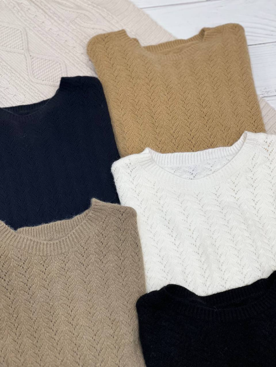 پلیور بافت آستین پف زنجیری کد 2227