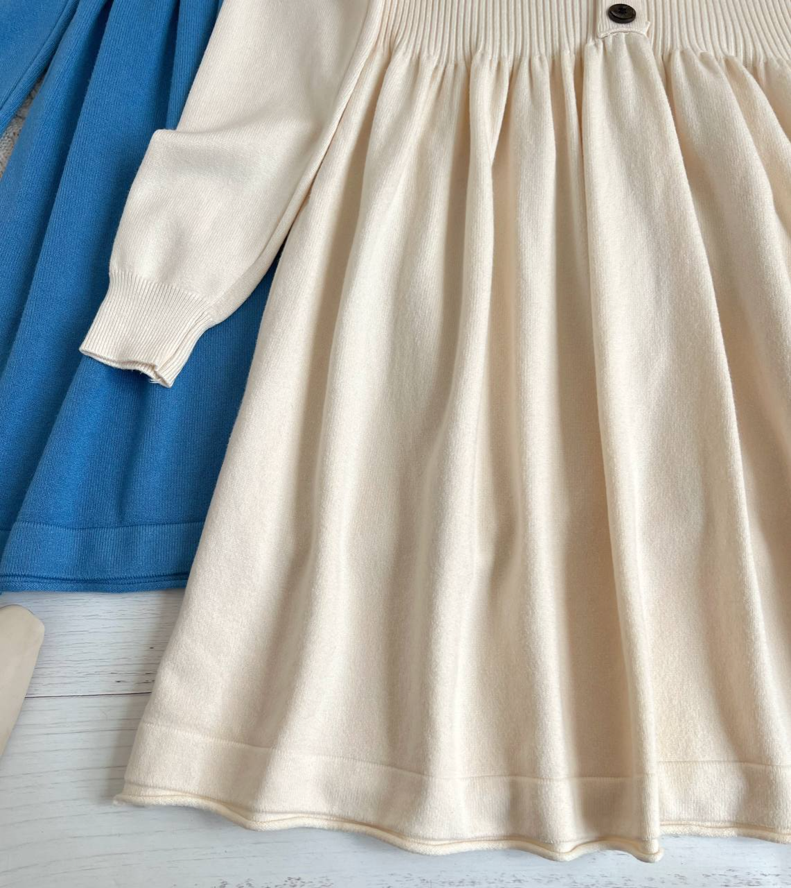 پیراهن بافت عروسکی جلو دکمه کد 2229