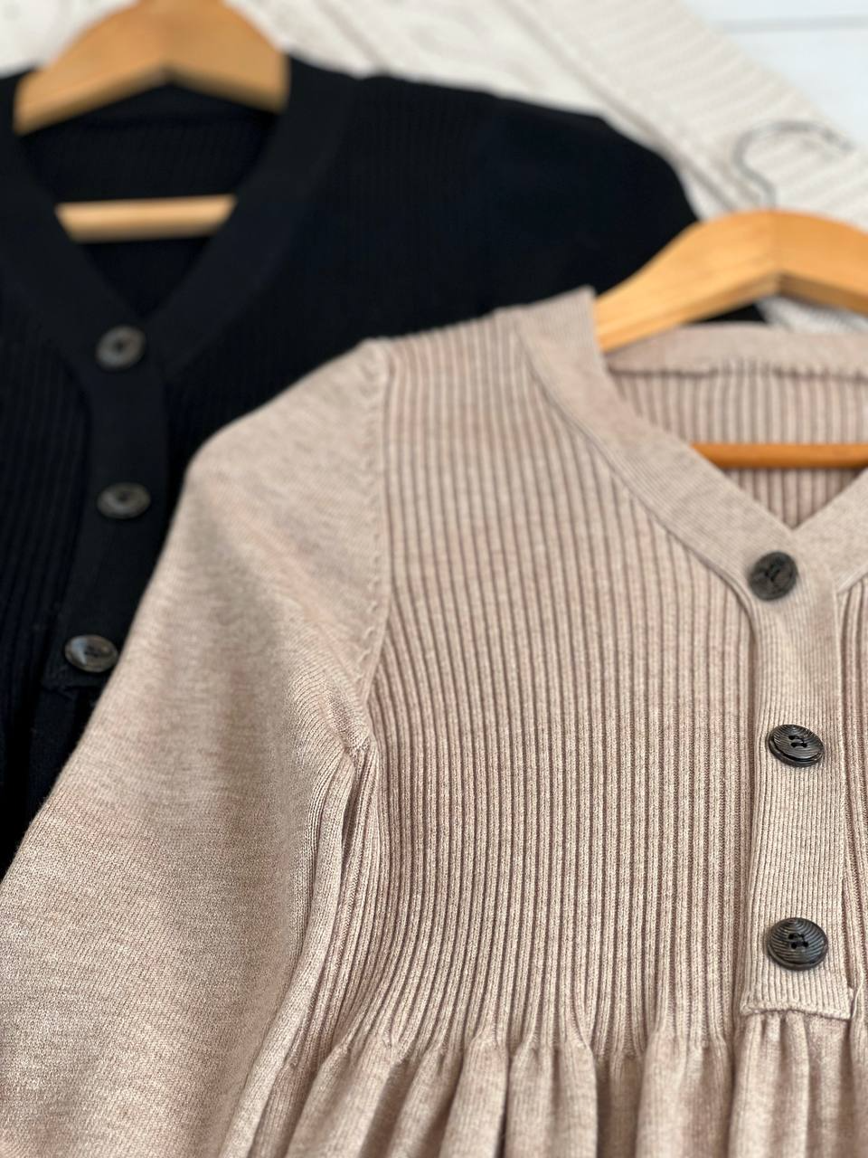 پیراهن بافت عروسکی جلو دکمه کد 2229