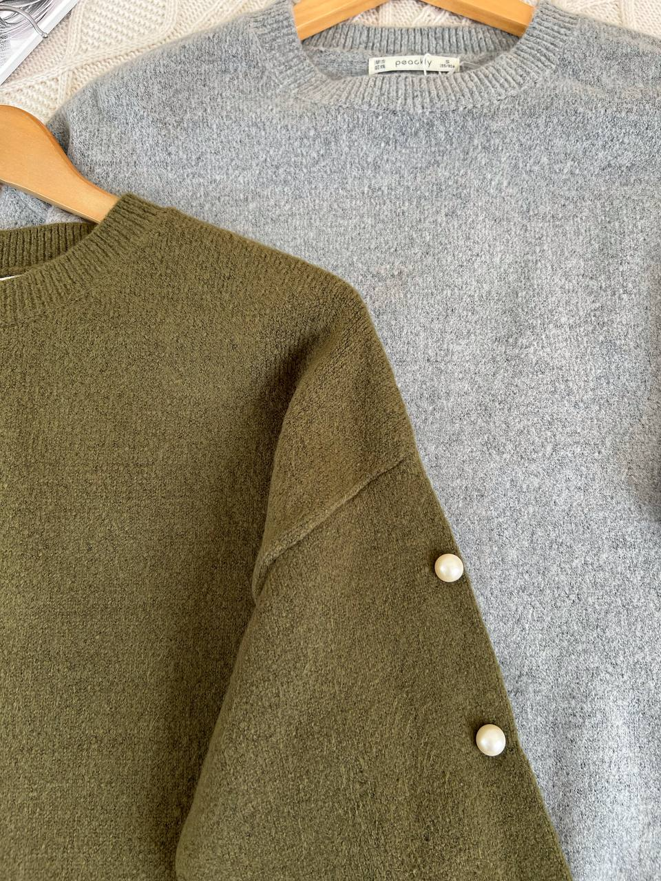 تونیک بافت آستین مروارید بغل چاک کد 2233