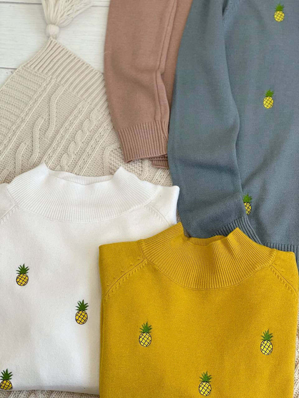 پلیور بافت آناناسی گلدوزی شده کد 2234