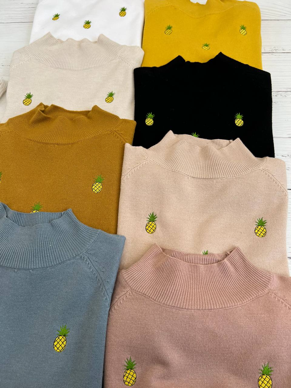 پلیور بافت آناناسی گلدوزی شده کد 2234