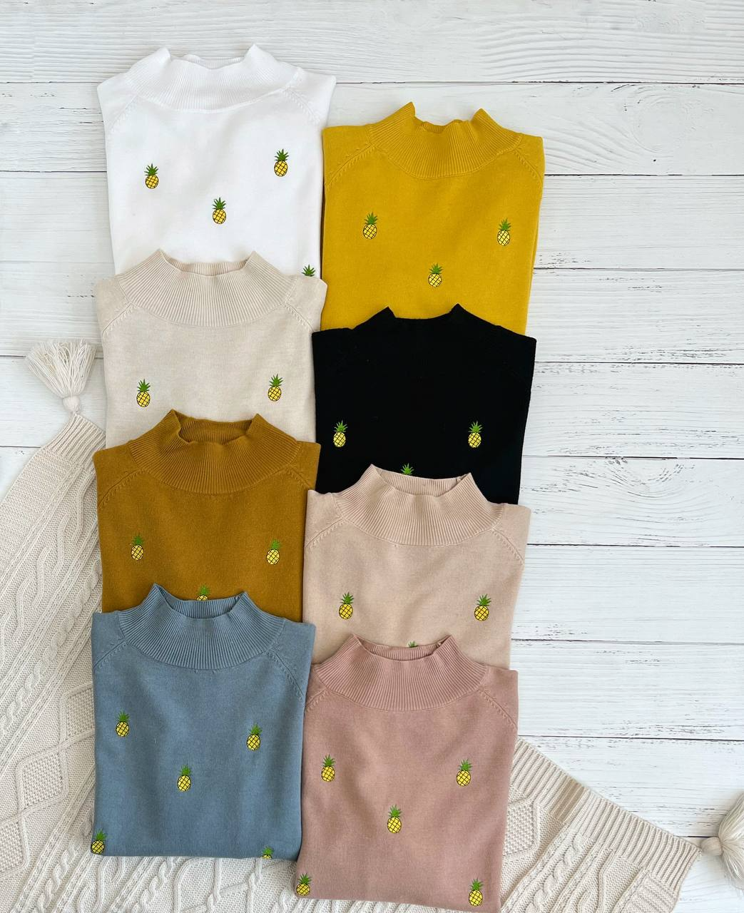 پلیور بافت آناناسی گلدوزی شده کد 2234