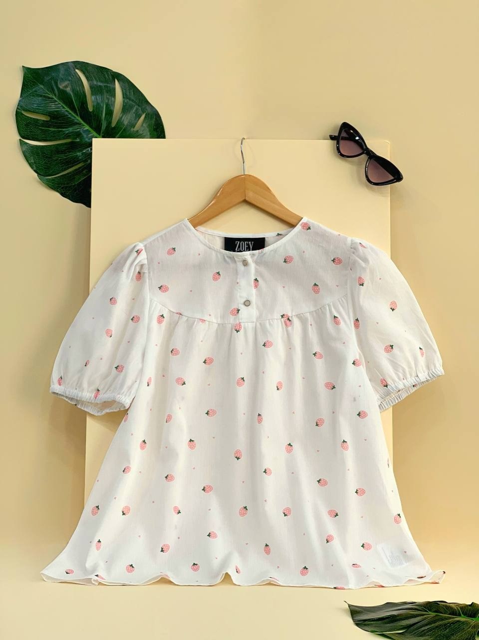 شومیز تک رنگ توت فرنگی کد 2244