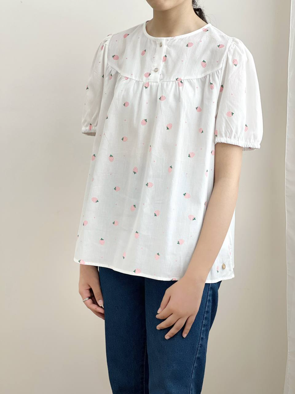 شومیز تک رنگ توت فرنگی کد 2244