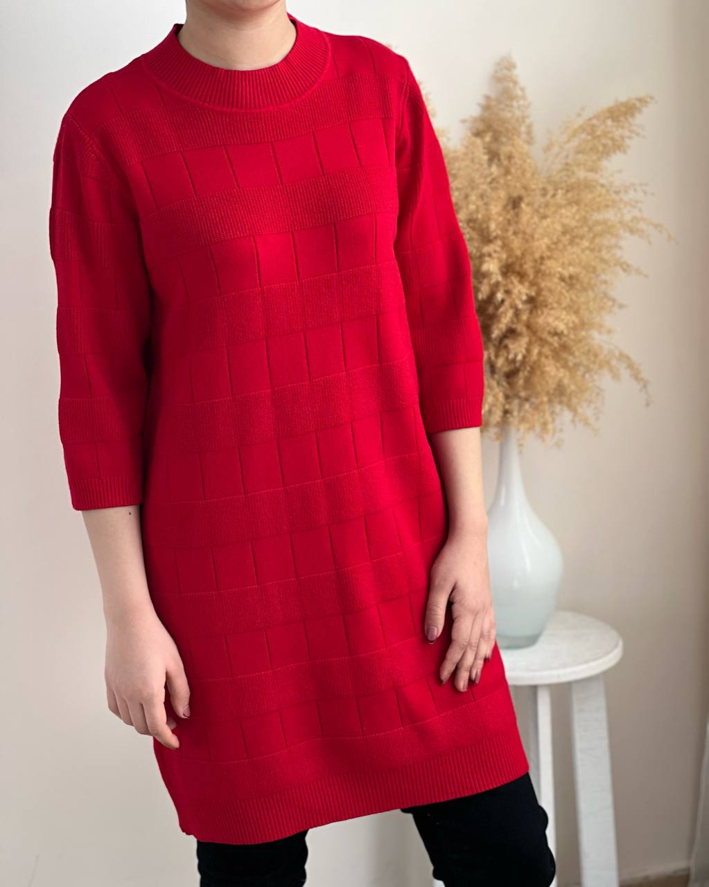 پیراهن بافت آستین سه ربع کد 2252