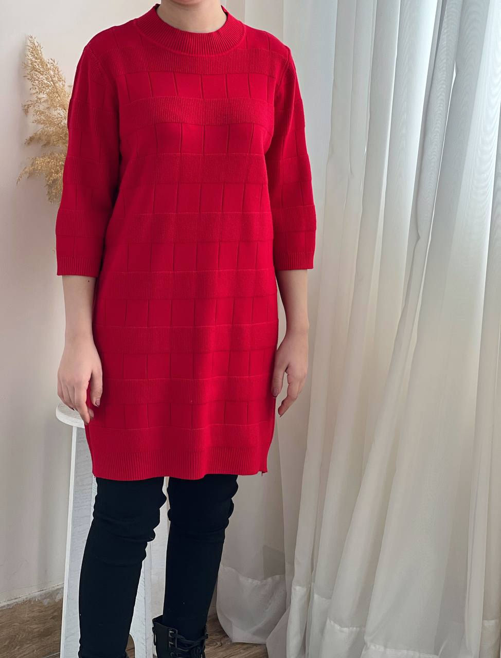 پیراهن بافت آستین سه ربع کد 2252