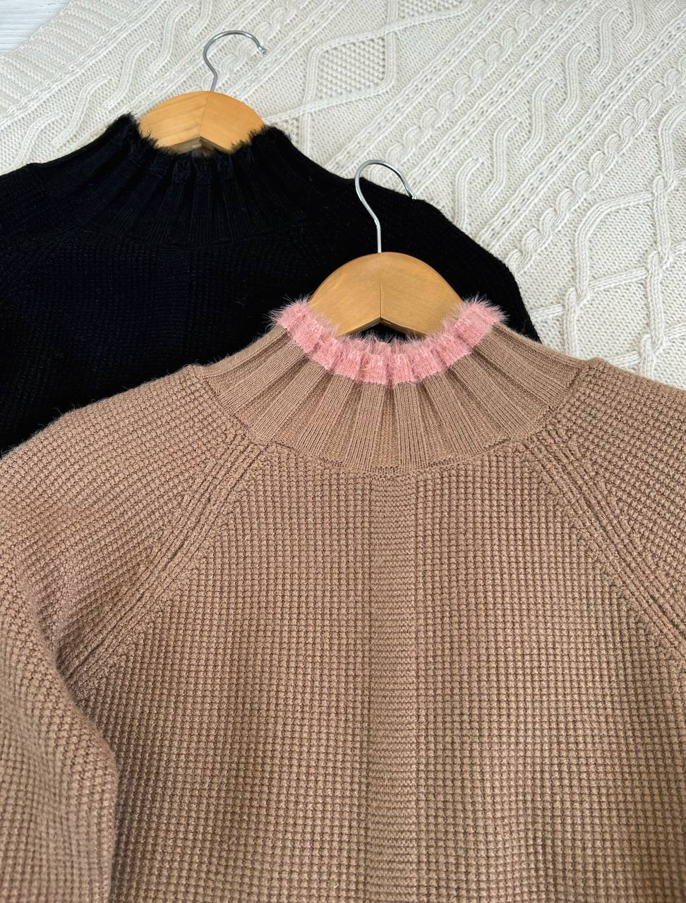 پلیور بافت سرآستین چین دار کد 2255