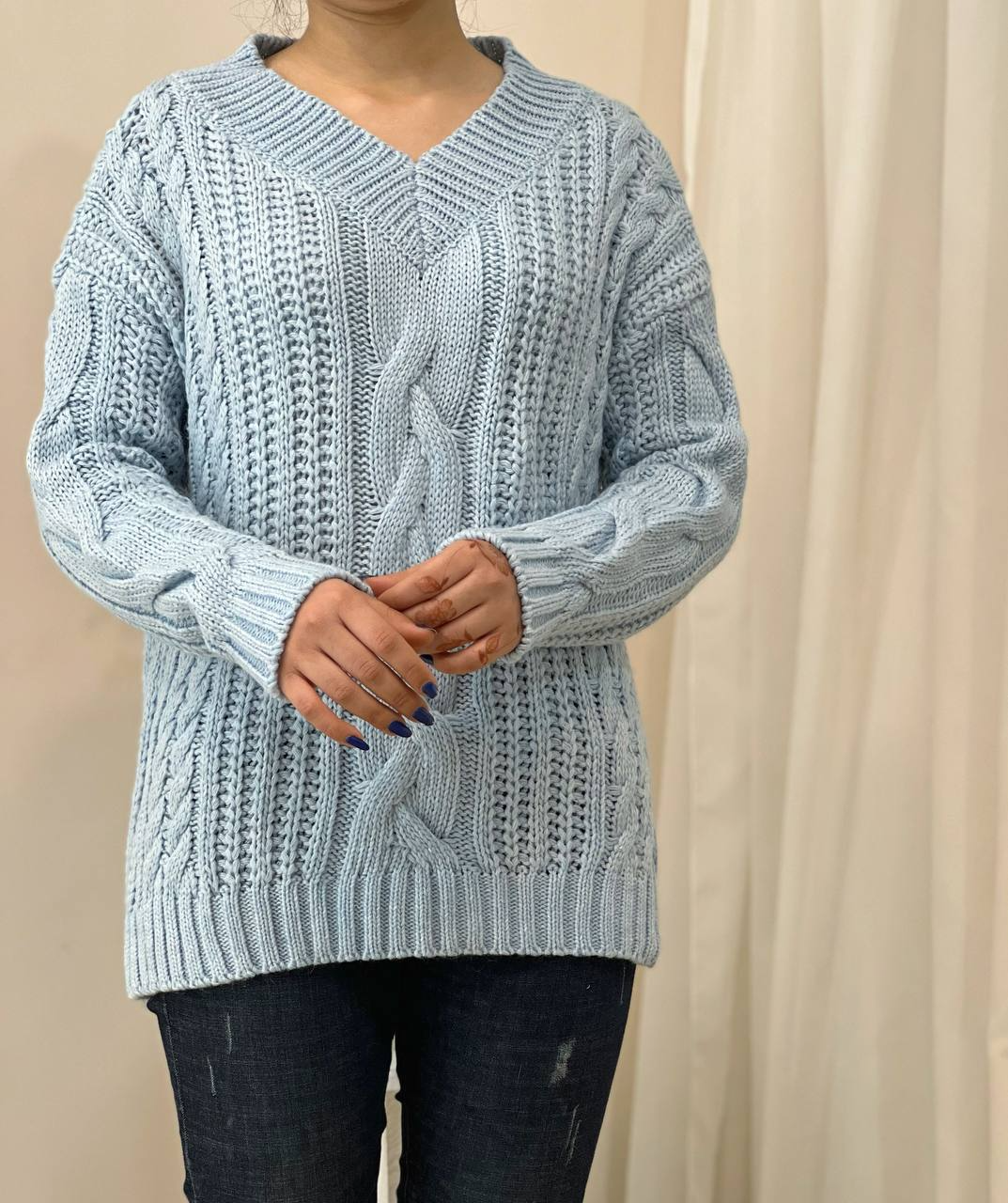 پلیور بافت زنجیری دانه درشت کد 2256