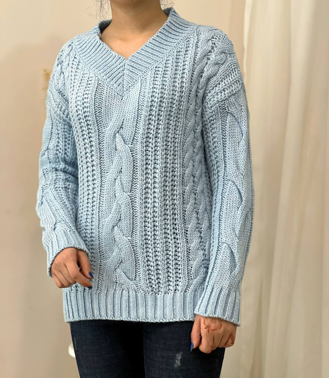 پلیور بافت زنجیری دانه درشت کد 2256