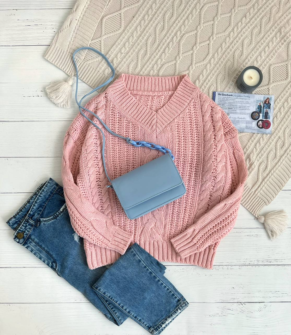 پلیور بافت زنجیری دانه درشت کد 2256