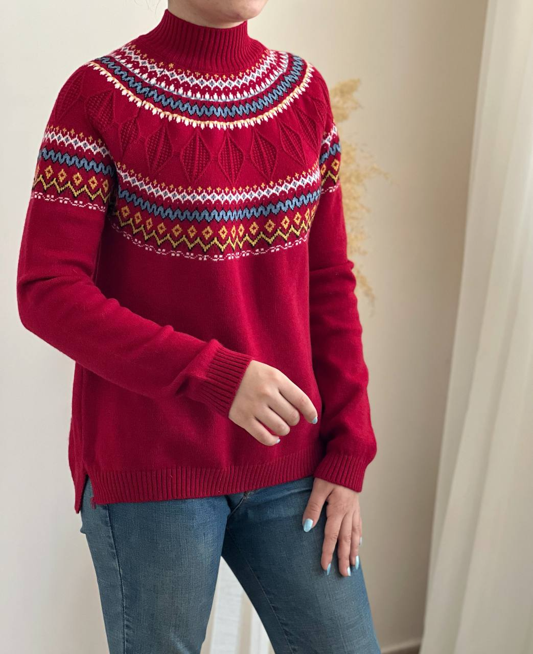 پلیور بافت یقه سه سانت سنتی کد 2261