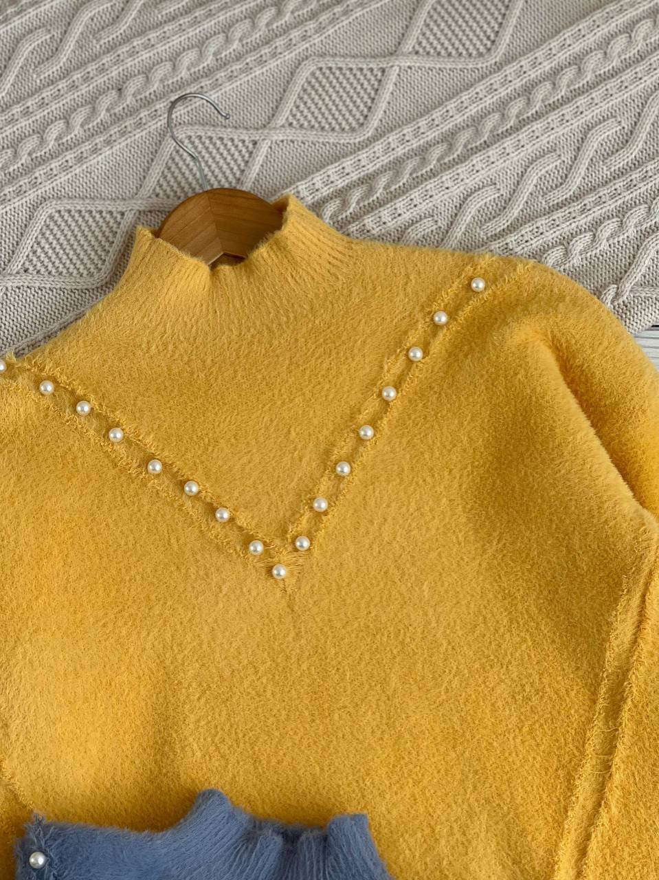 پلیور بافت موهر مرواریدی کد 2262