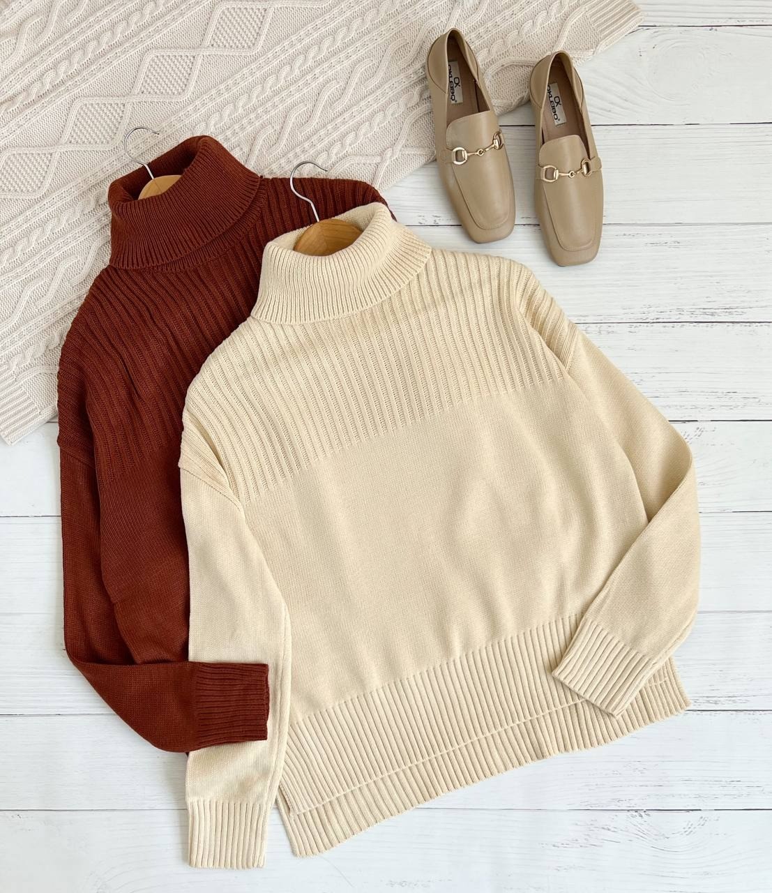 پلیور بافت یقه اسکی قواره ازاد کد 2265