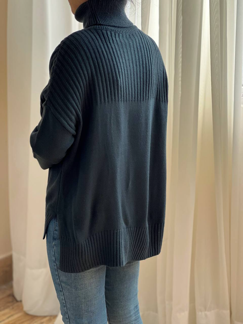 پلیور بافت یقه اسکی قواره ازاد کد 2265