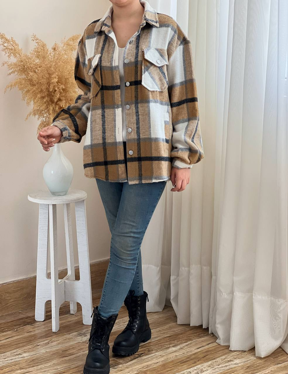 شکت چهارخونه پشمی کد 2266