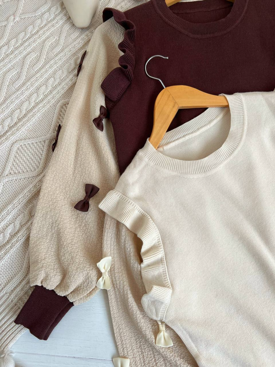 پلیور بافت آستین پاپیون اوردر کد 2270