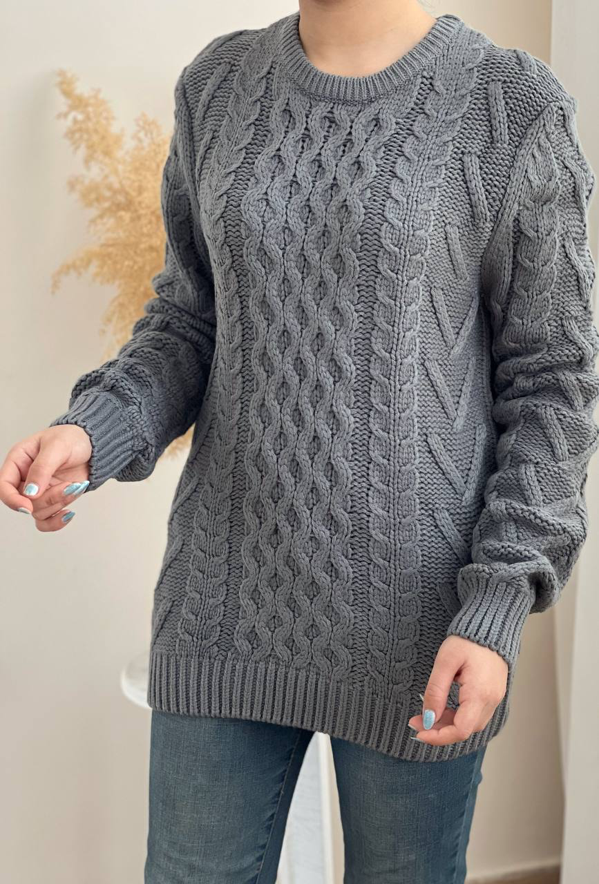 پلیور بافت زنجیری یقه گرد کد 2271