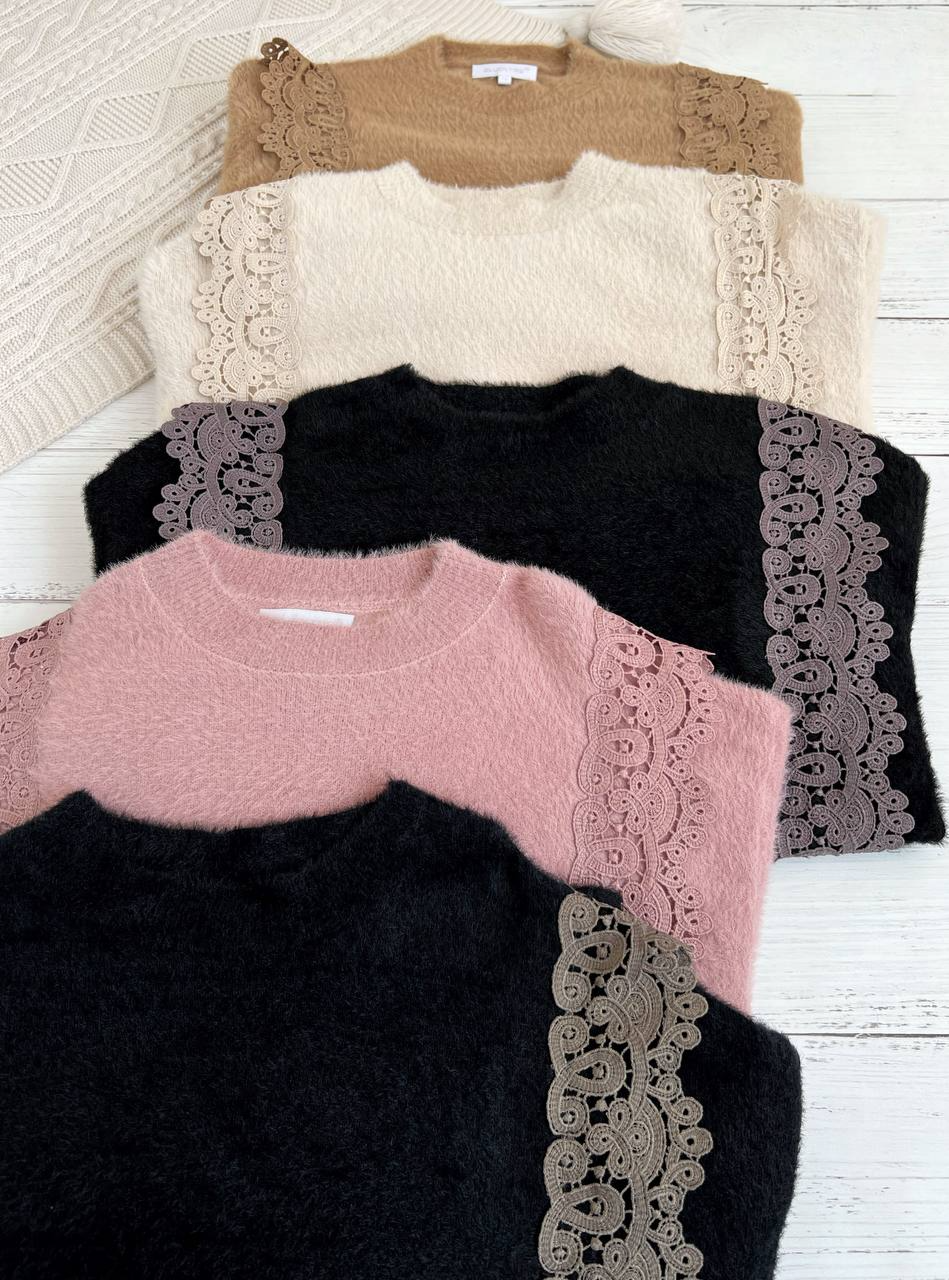 پلیور بافت موهر دار گیپوری کد 2273