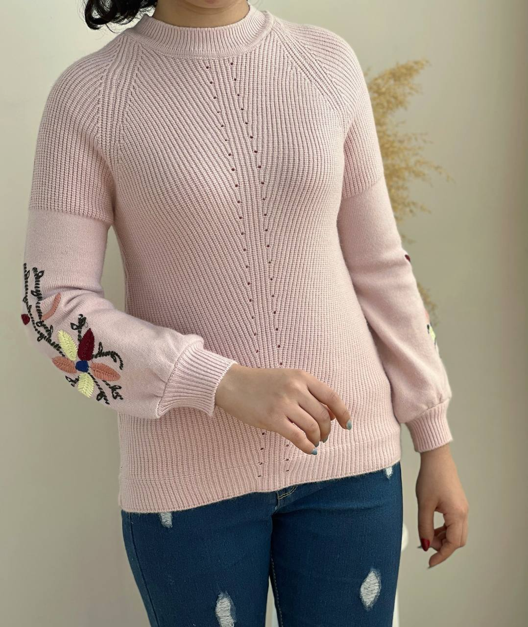 پلیور بافت آستر مخمل گلدوزی کد 2274