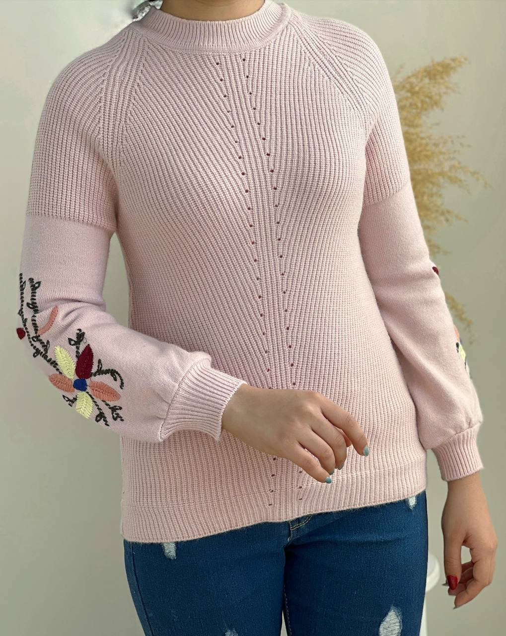 پلیور بافت آستر مخمل گلدوزی کد 2274