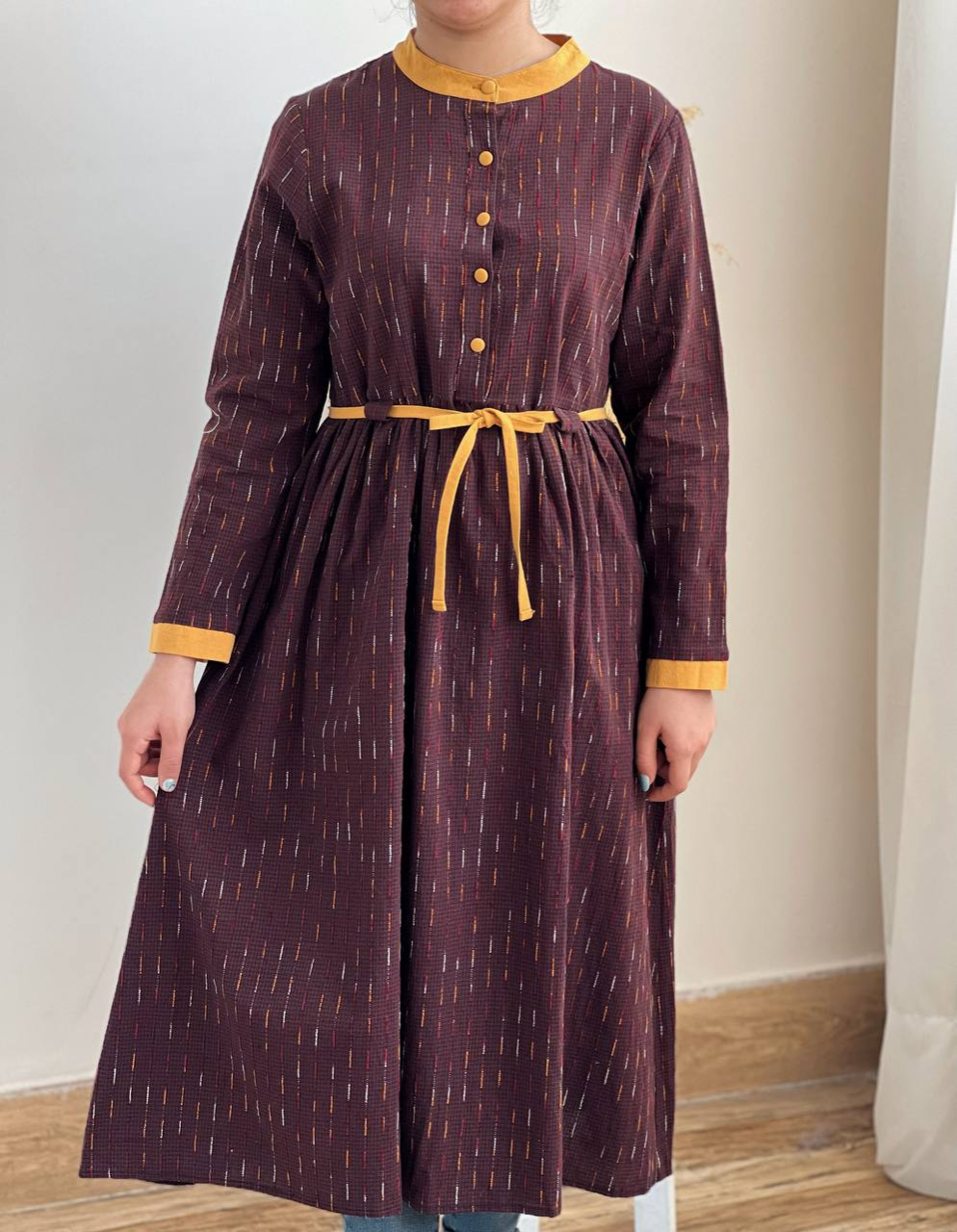 پیراهن کنف کوک دوزی کد 2276