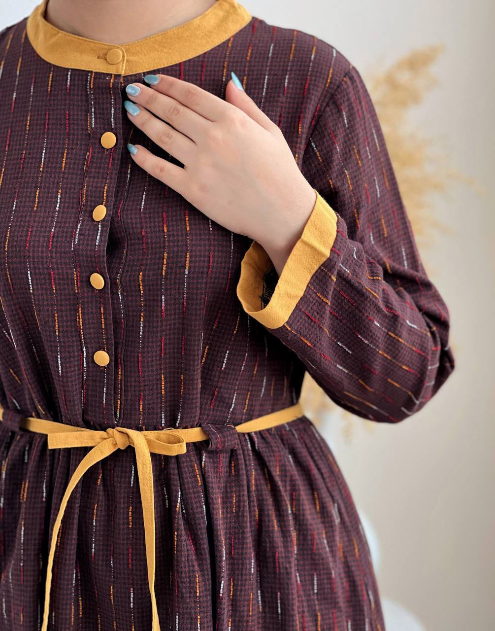 پیراهن کنف کوک دوزی کد 2276